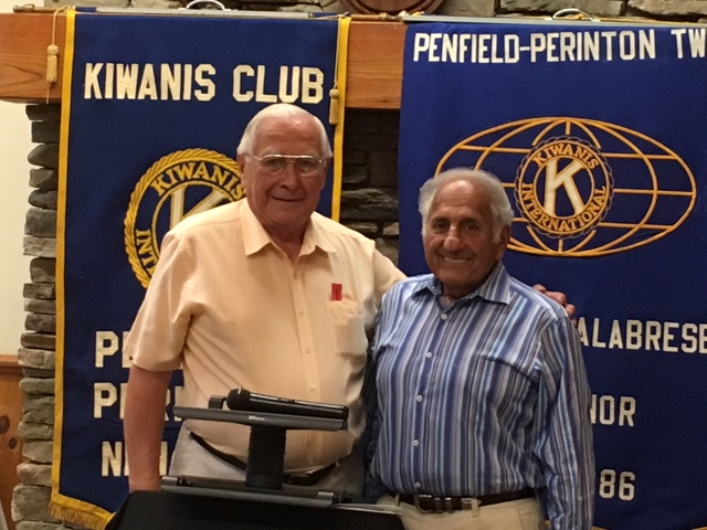 Past Kiwanis International President Jerry Christiano with Fairport resident and Past New York District Kiwanis Governor Robert Calabrese.