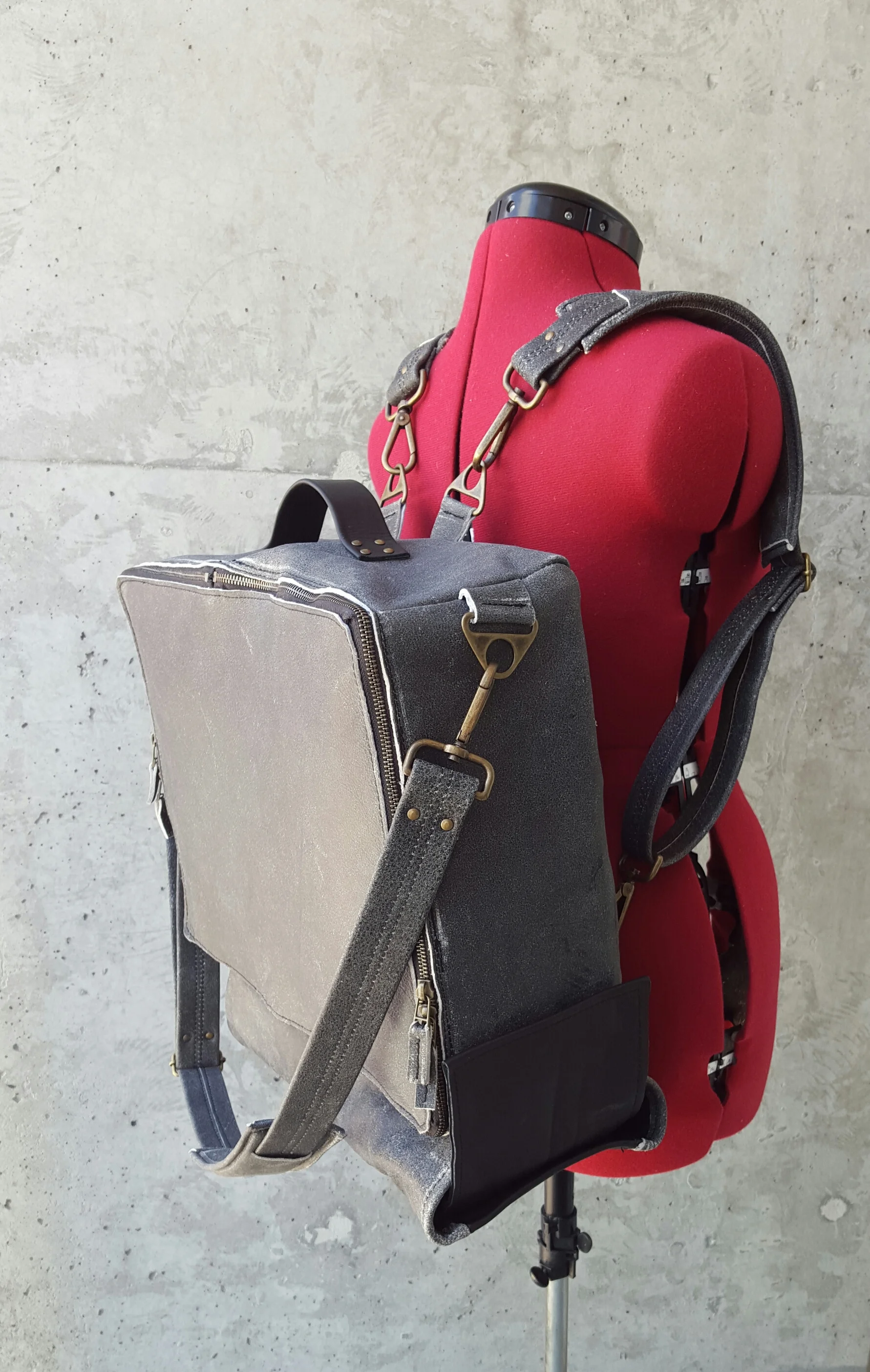 Distressed Leather Convertible Utility Pack