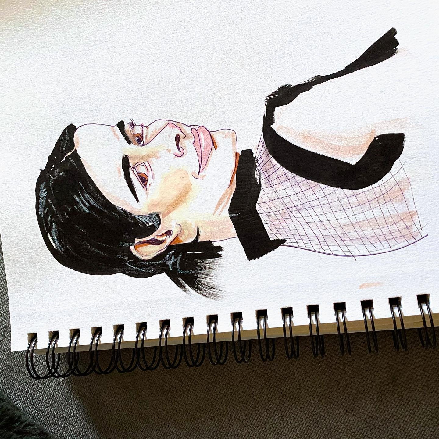 Found this in an old sketchbook from 2015. I *think* this was one of my attempts to sketch @therealkrystenritter but I must&rsquo;ve not been happy with the likeness at the time. Today, I don&rsquo;t care though 😲