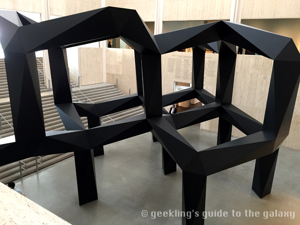 "Smoke" was originally designed by Tony Smith in 1967, but this installation was built posthumously at LACMA in 2005.