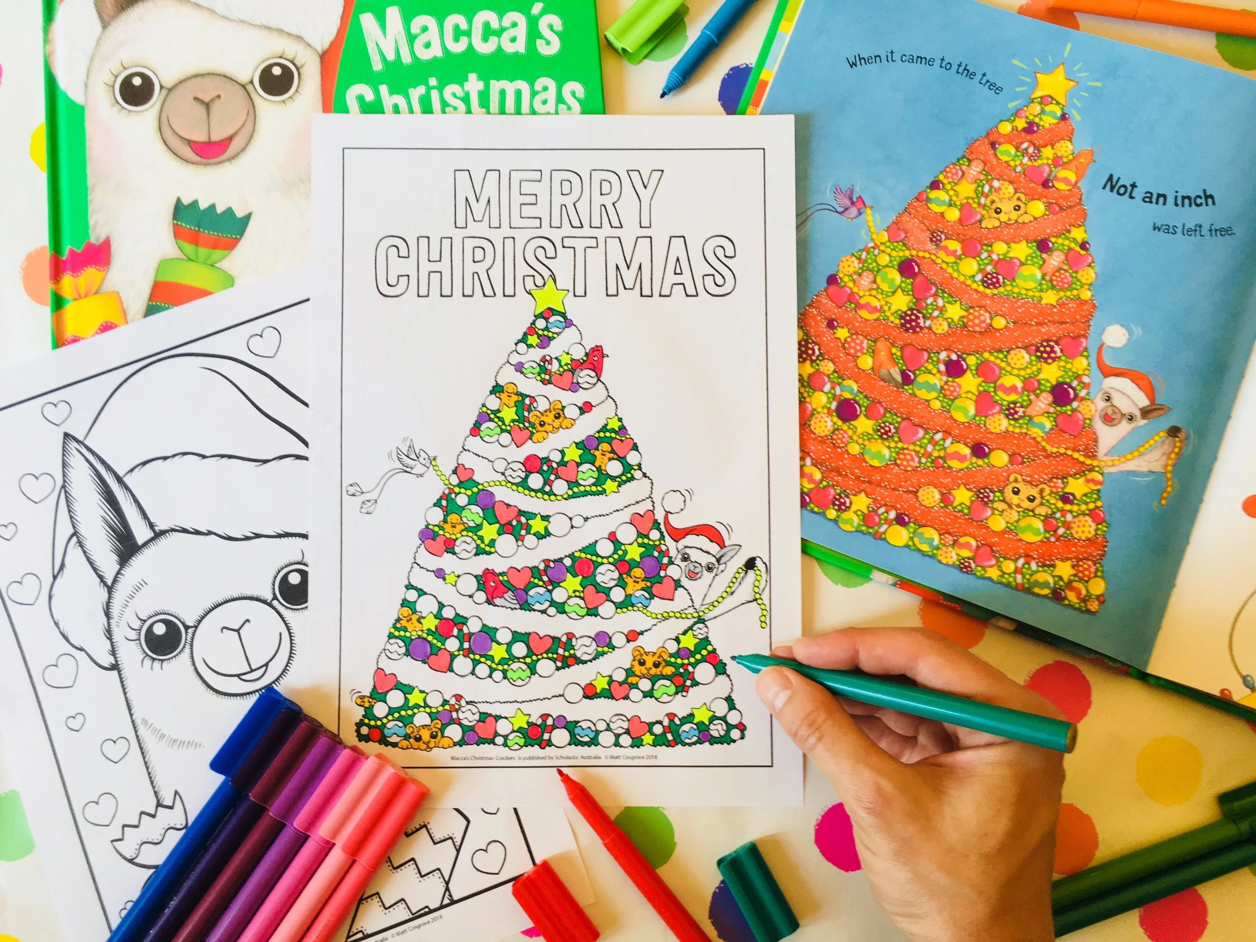 MACCA S CHRISTMAS CRACKERS COLOURING IN SHEETS Matt Cosgrove macca-s-christmas-crackers-colouring-in-sheets-matt-cosgrove