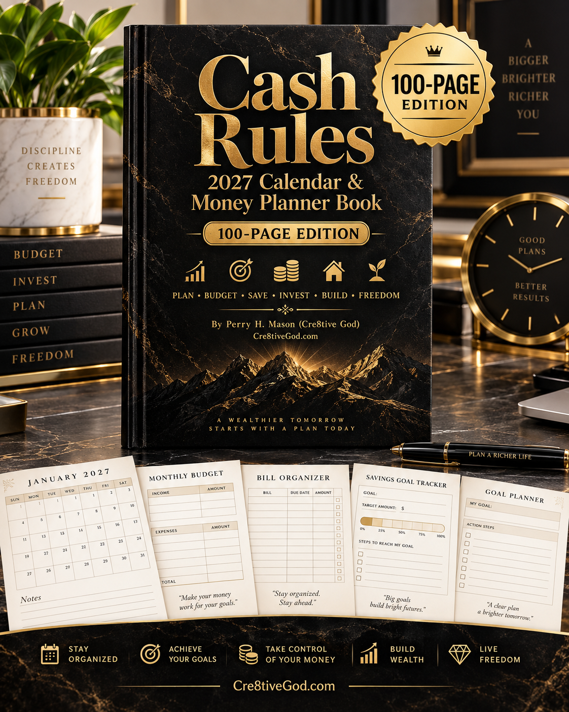 Cash Rules 2027 Calendar & Money Planner Book — 100-Page Edition