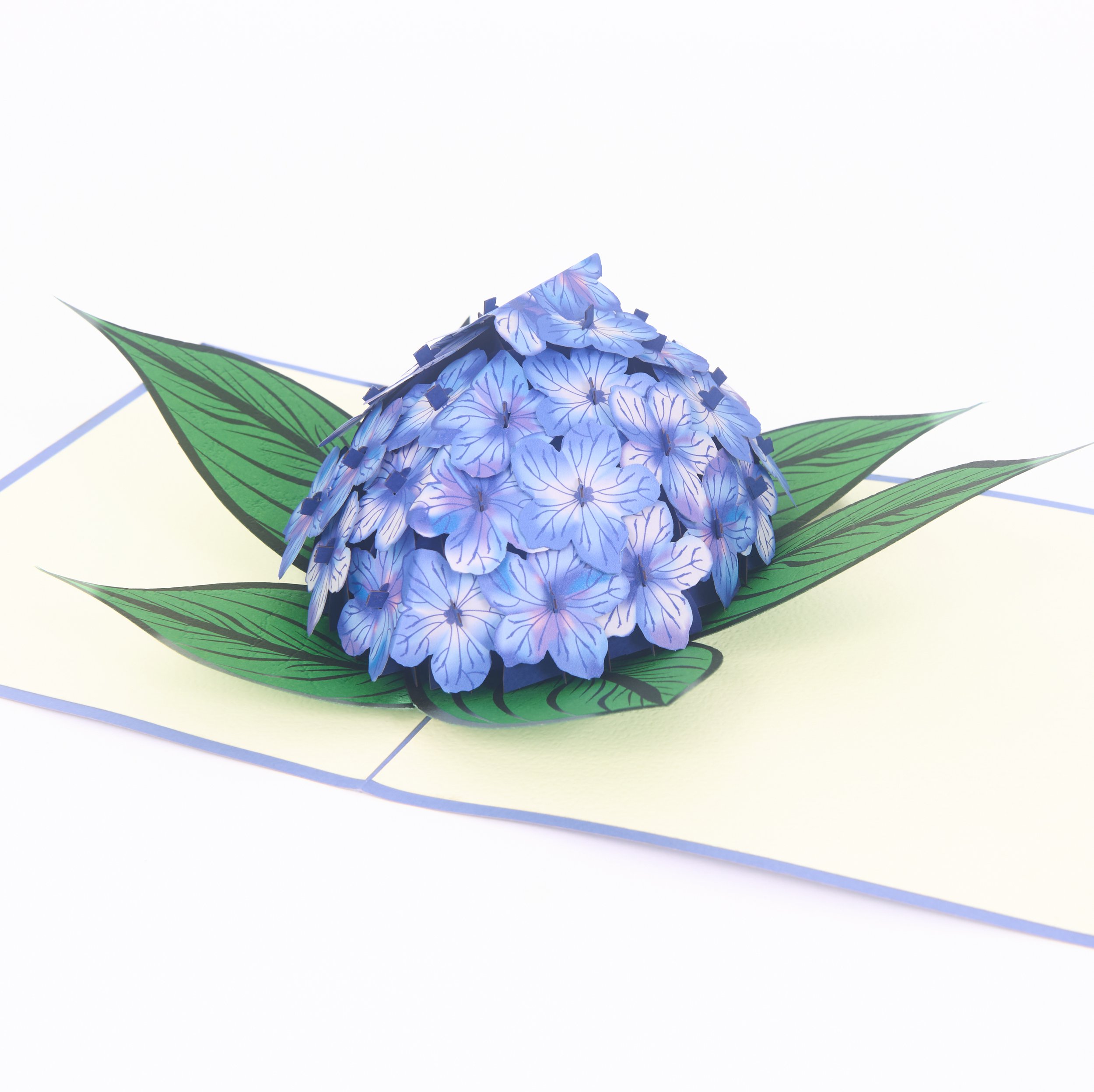 Hydrangea Flower 3D Pop Up Card -  Blue & Pink Floral Design