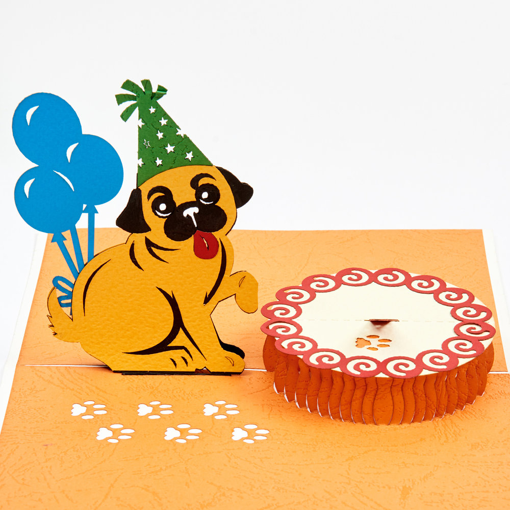 Happy Birthday Pug Pop Up Card — iPapyrus