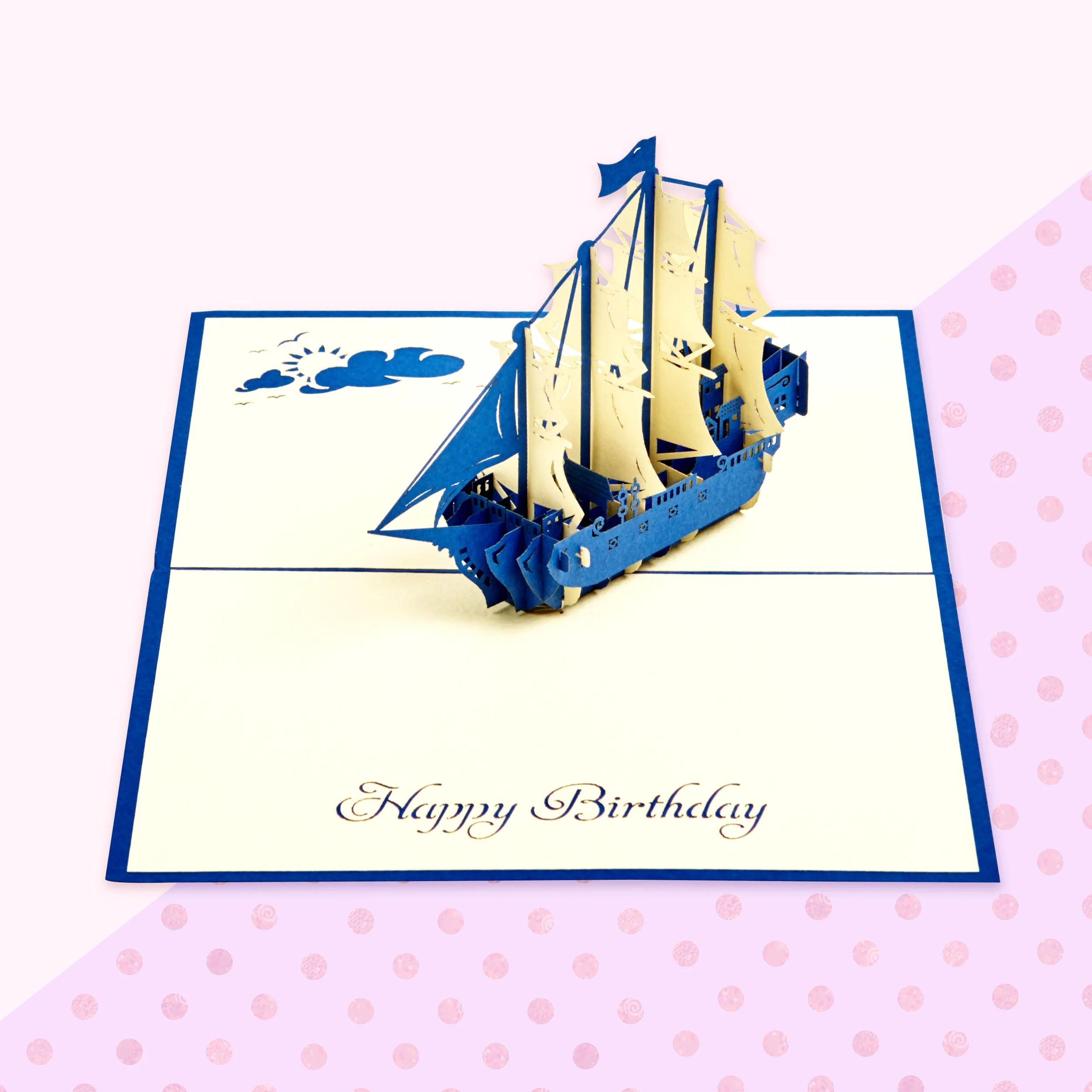 Happy Birthday Galleon Pop Up Card