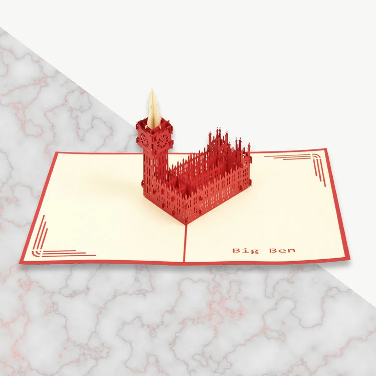 Big Ben Pop Up Card (Red)