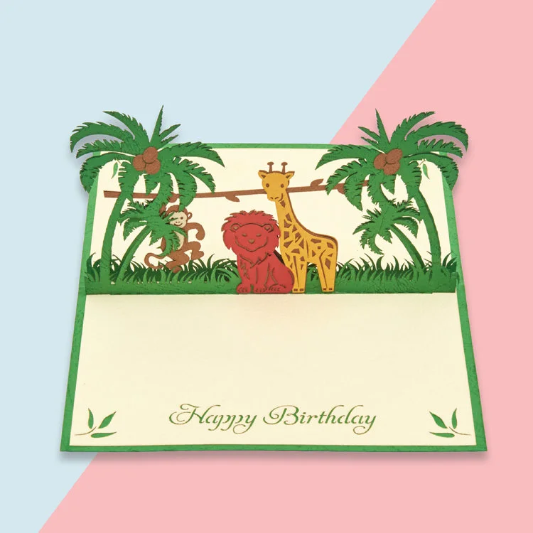 Happy Birthday Wild Animals Pop Up Card