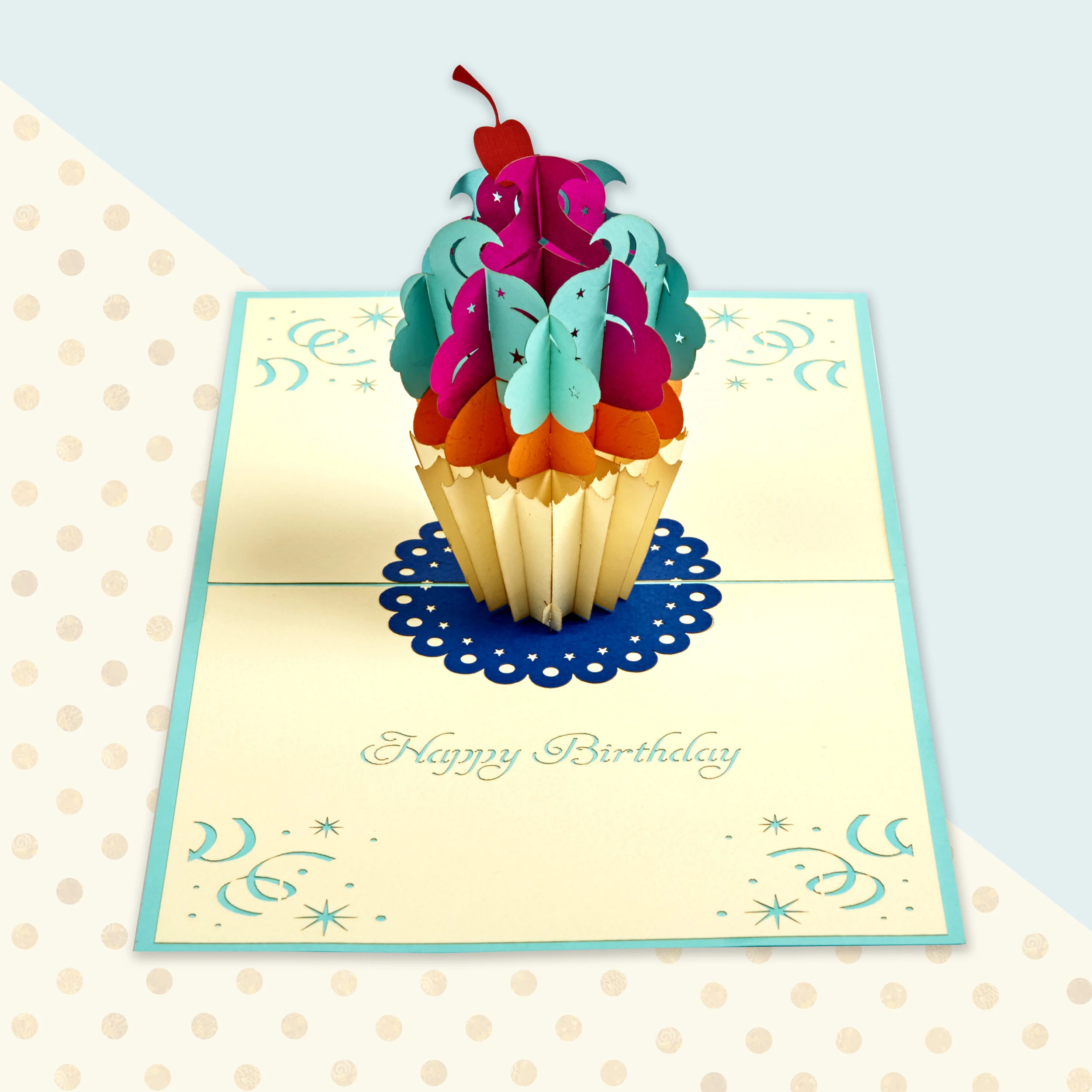 Happy Birthday Cup Cake Pop Up Card