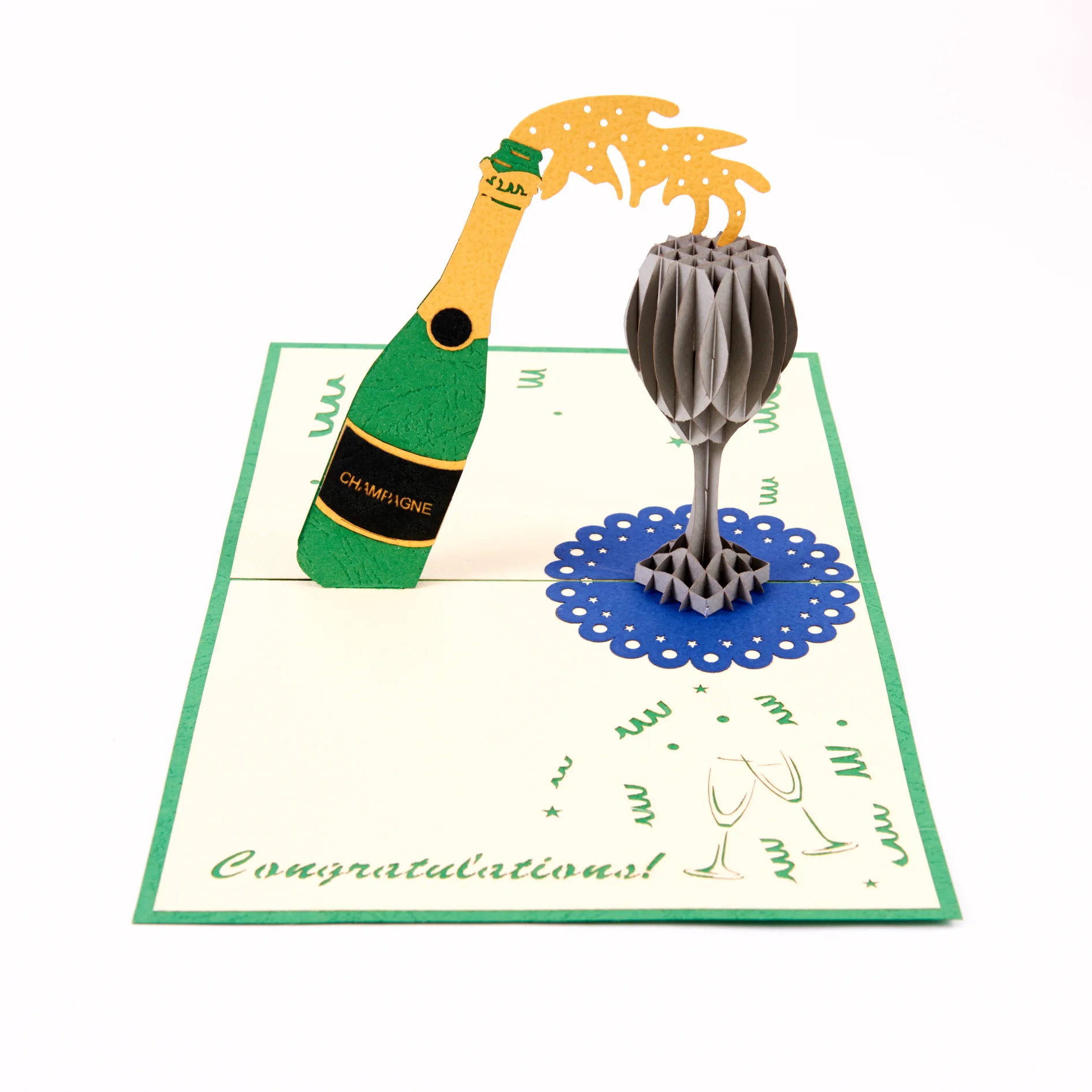 Congratulations Champagne Pop Up Card
