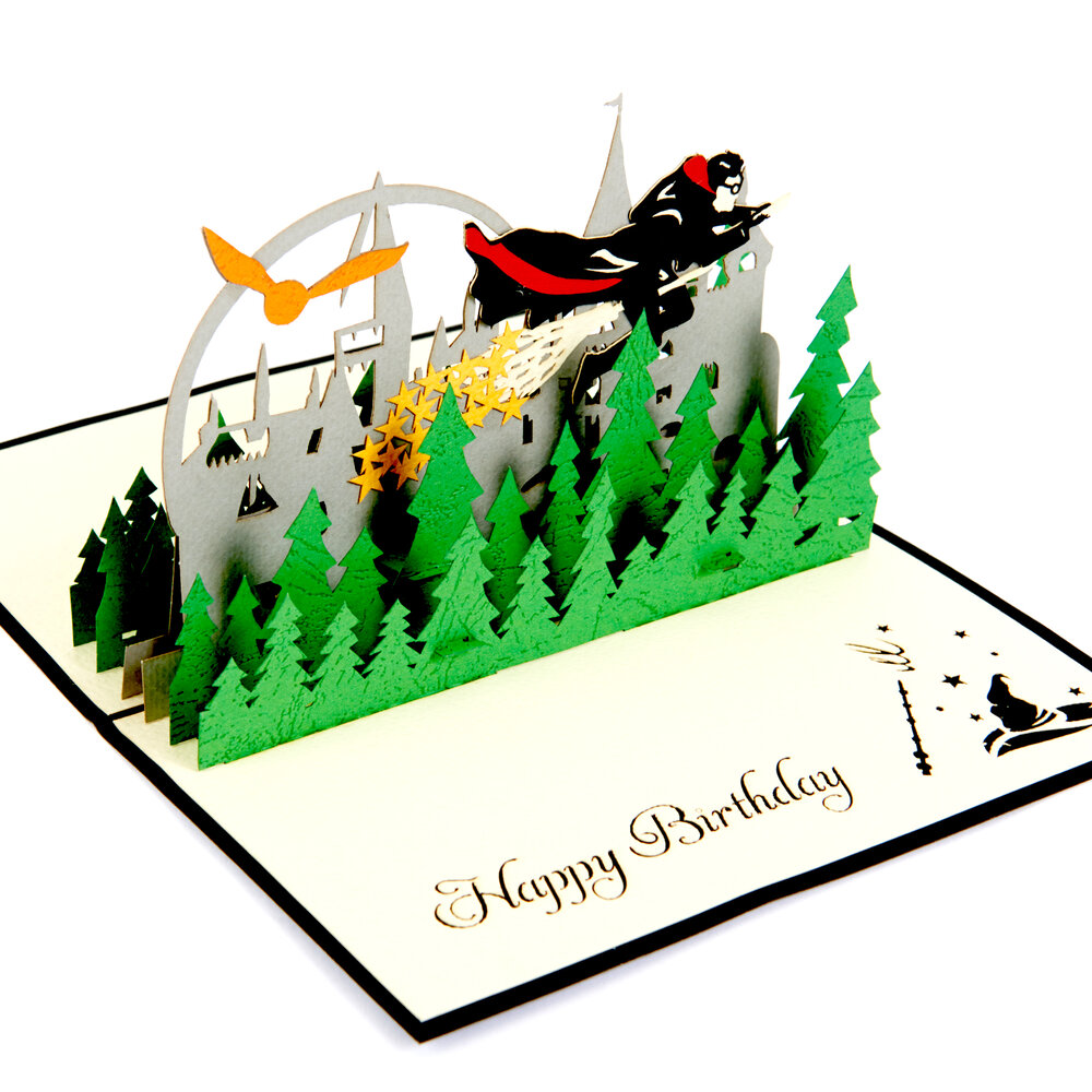 Harry Potter Happee Birthdae Cake Pop-Up Card