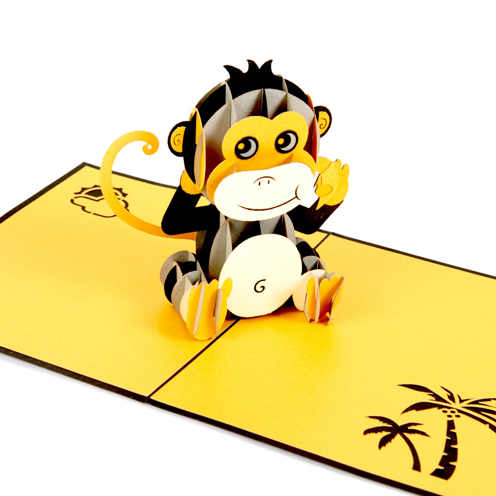 Monkey Pop Up Card (Black)