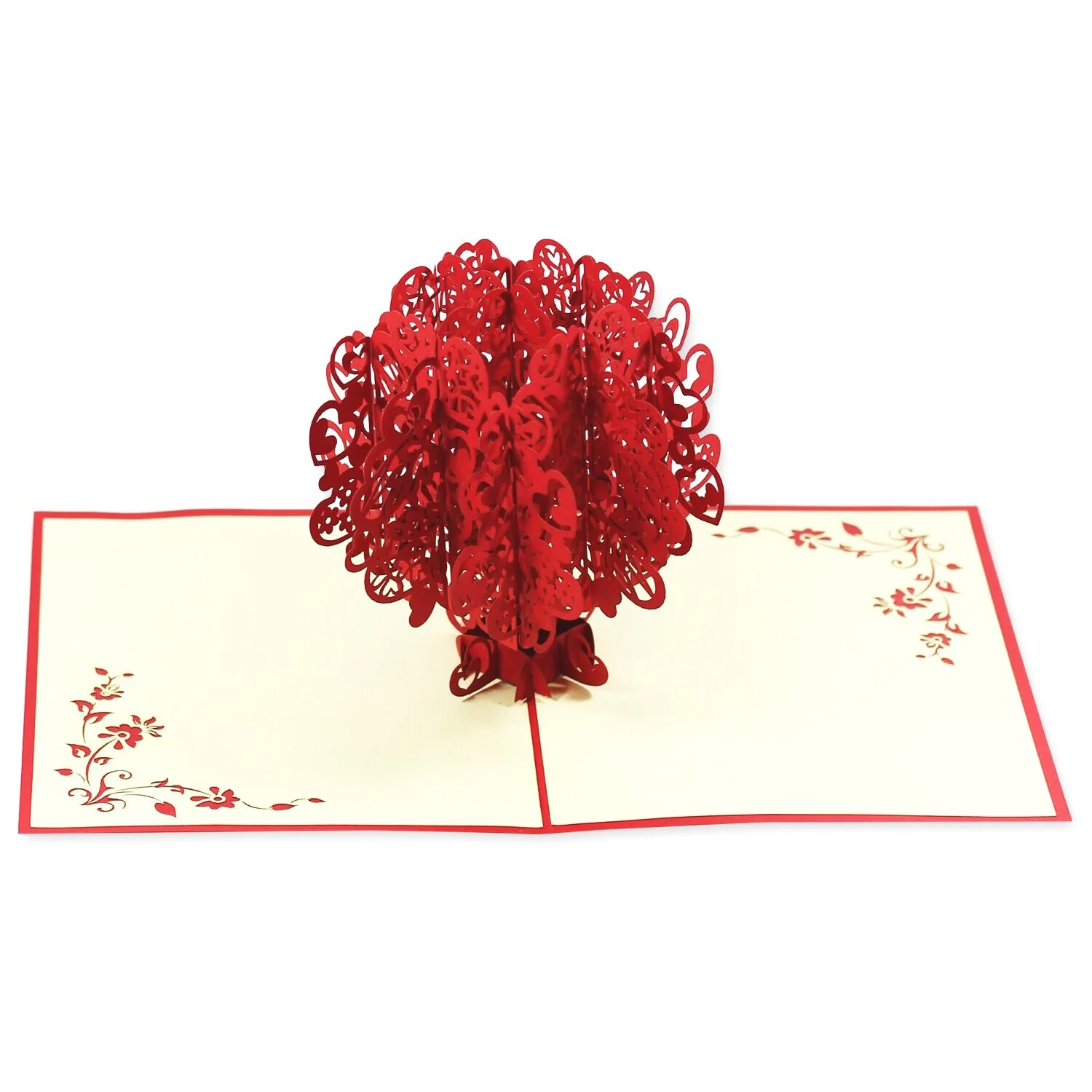 Love Heart Tree Pop Up Card (Red)