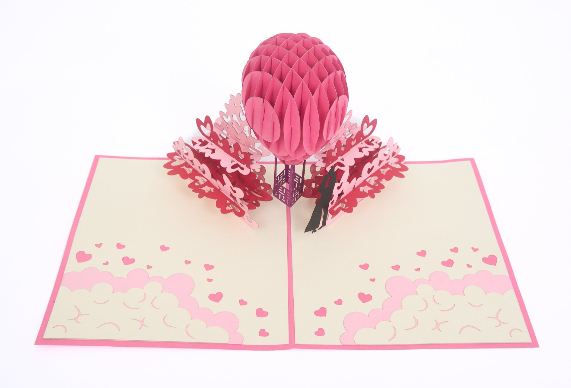 Heart Couple Hotter Balloon Pop Up Card ~