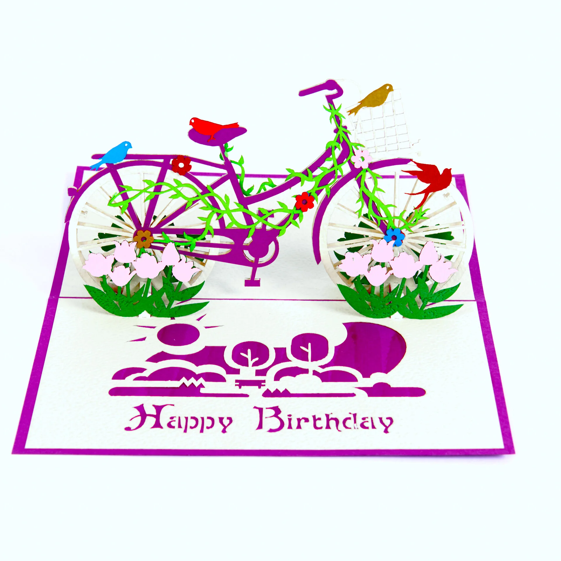 Happy Birthday Bicycle Pop Up Card (2)