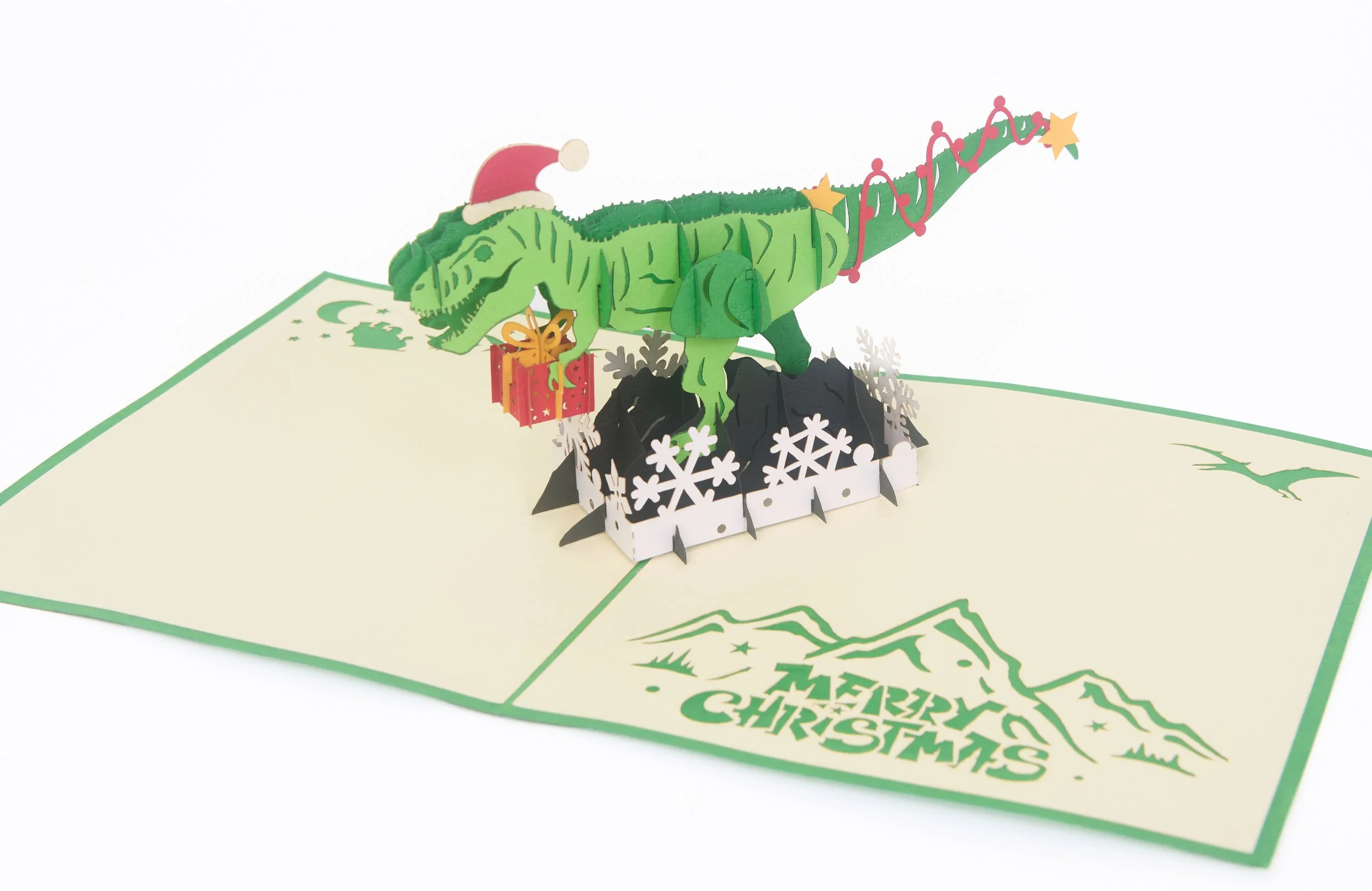 Christmas T-Rex Pop Up Card – Fun and Festive Dinosaur Holiday Greeting 🎄