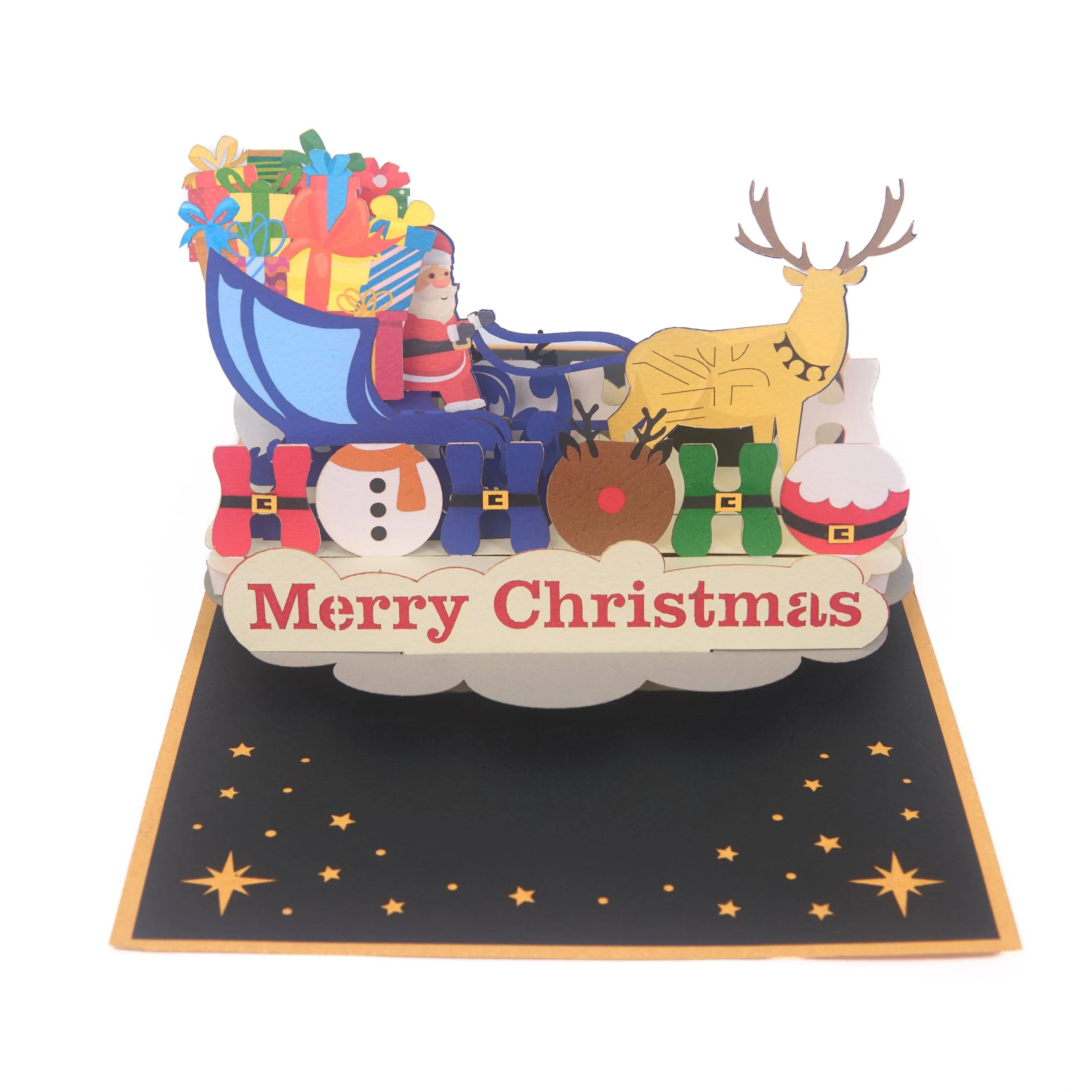 Christmas Santa's Sleigh Ride 3D Pop up Card