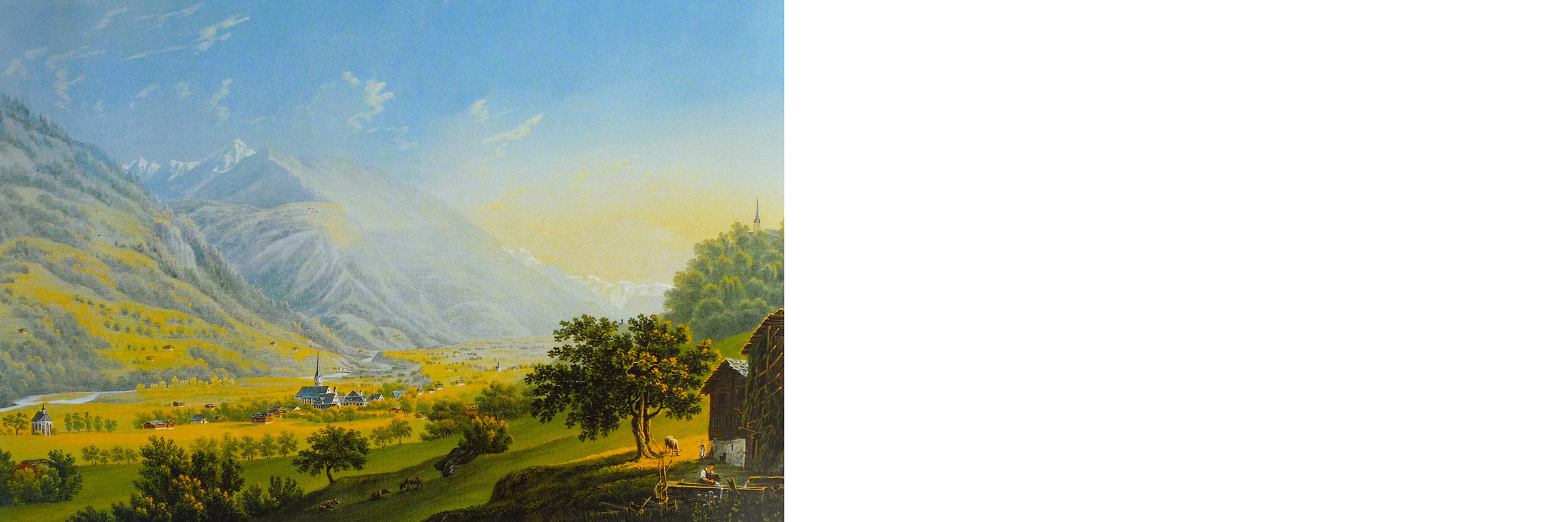 Trun Johann Ludwig Bleuers Darstellung Truns von 1818 zeigt den historischen Dorfkern mit den ersten stattlichen, gemauerten und verputzen Häusern, welche wichtige Zeugen vom Gründungsort des grauen Bundes (1424) und dessen Gerichts- und Tagungsort bis ins 19. Jahrhundert sind. Frei in der Landschaft stehen die gestrickten Bau- ernhäuser für die Bewirtschaftung der Felder. Entlang der südlichen Talflanke schmiegt sich der Vorderrhein mit der angrenzenden Auen landschaft und dem Erlenwald. Heute zeigt sich Trun mit einem intakten, historisch gewachsenen Dorfkern und einer relativ klaren Abgrenzung zur Landschaft. Südlich der Bahnlinie sind einzelne industrielle Betriebe entstanden. Der zu bearbeitende Perimeter befindet sich innerhalb dieser idyl lischen Auenlandschaft auf der fachen Talsohle nördlich des Vor derrheins, immer aber noch mit Distanz zur südlichen Dorfstruktur – etwas abgelegen – eine Welt für sich. Sage und Legende Die Qualität der bestehenden Campinganlage ist in erster Linie die Natur und die Lage im Tal, die Landschafts-kammern mit den umsäumenden Erlen, die spürbare Nähe zum Rhein, zum Wasser. In der Legende wird die Erle immer wieder mit Wunder und Zauber in Verbindung gebracht. Oft steht sie für das Böse, ist das Zeichen für bedrohliche, abgelegene düstere Moore, wo sie ideale Bedingungen für ihr Wachstum hat. Auch die mit magischen Kräften behaftete Wünschelrute aus Erlenholz half im Altertum der Brunnennymphe Tuturna beim Suchen von Wasserquellen. 
