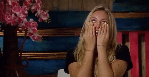 How we all feel about Chelsea getting the rose Image Credit: giphy.com