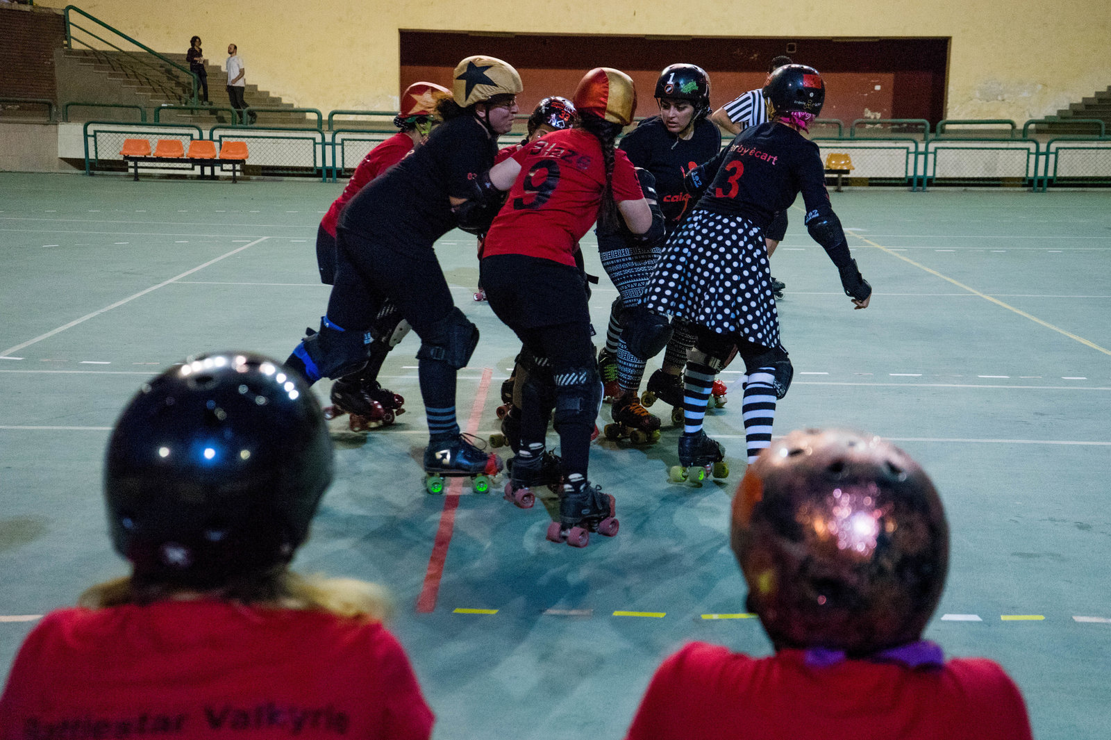 CaiRollers members play against each other on the handball courts of the Cairo International Stadium. Photo: Marwa Sameer Morgan