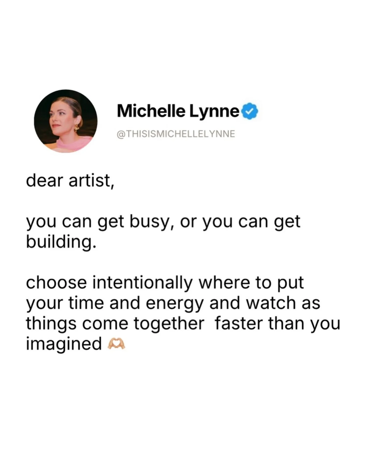 Follow @thisismichellelynne for more musician inspiration! 🤍

I used to think being productive meant filling every possible second.
Turns out, by being intentional I can move things faster than I can when l&rsquo;m exhausted.

3 reminders to help yo