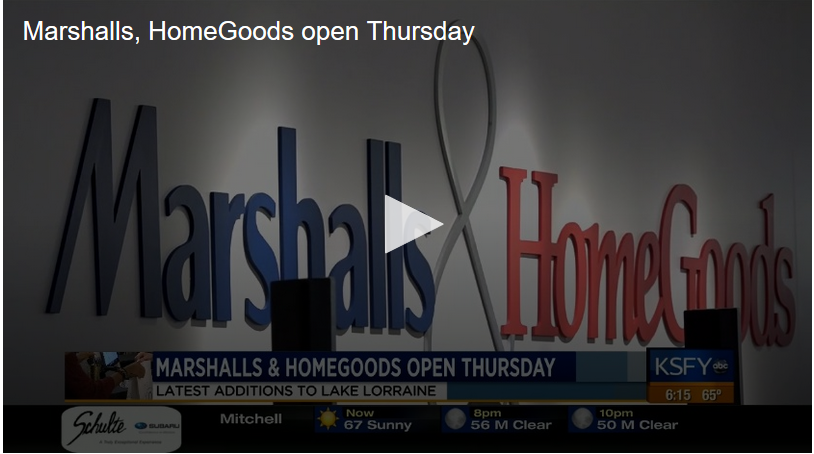 KSFY: Marshalls, HomeGoods open Thursday at Lake Lorraine