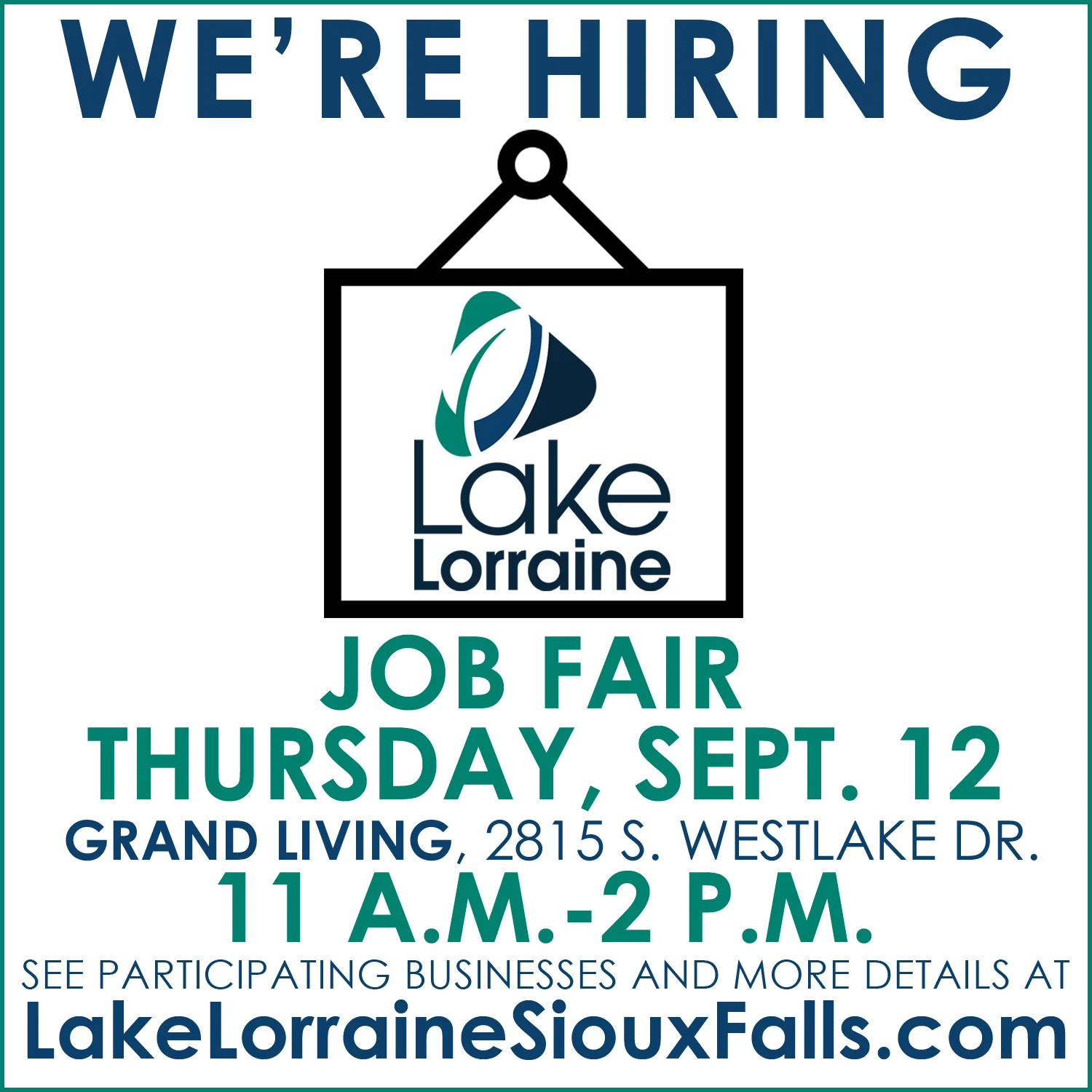 Lake Lorraine Job Fair Sept. 12