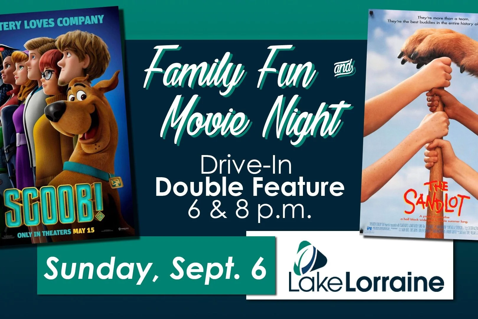 Drive-in double feature at Lake Lorraine Sept. 6