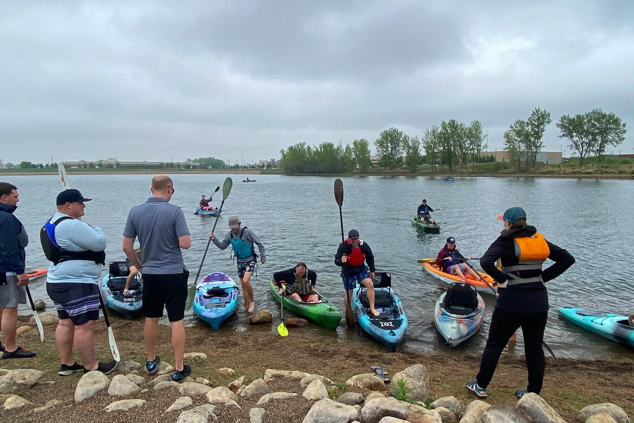 Scheels employees explore Lake Lorraine