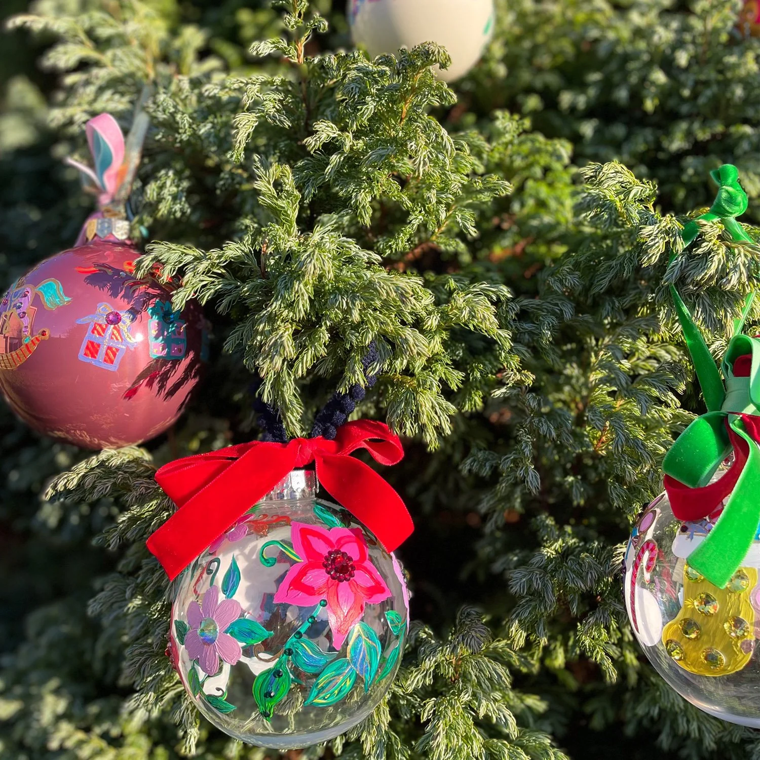 Hand Painted Christmas Baubles by illustrator Marcella Wylie.jpg
