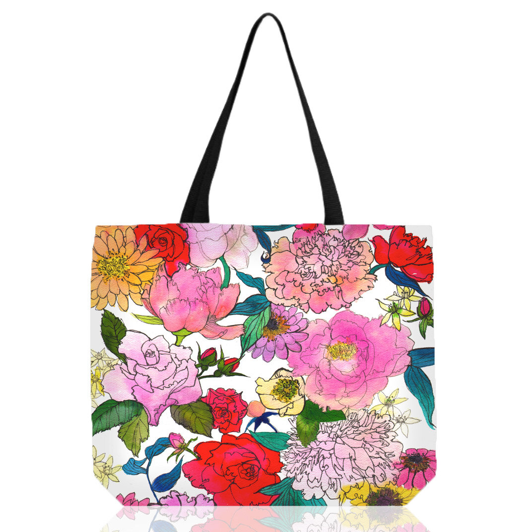 Peonies &amp; Roses Tote Bag