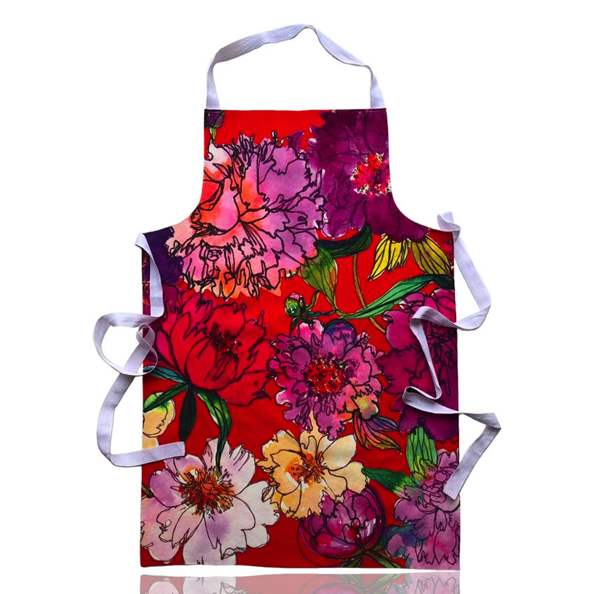 Petal Power Red Apron