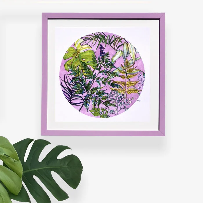 Ferns &amp; Monstera Framed Print