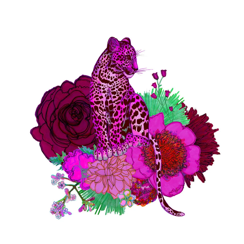 Magenta Leopard Giclée Print