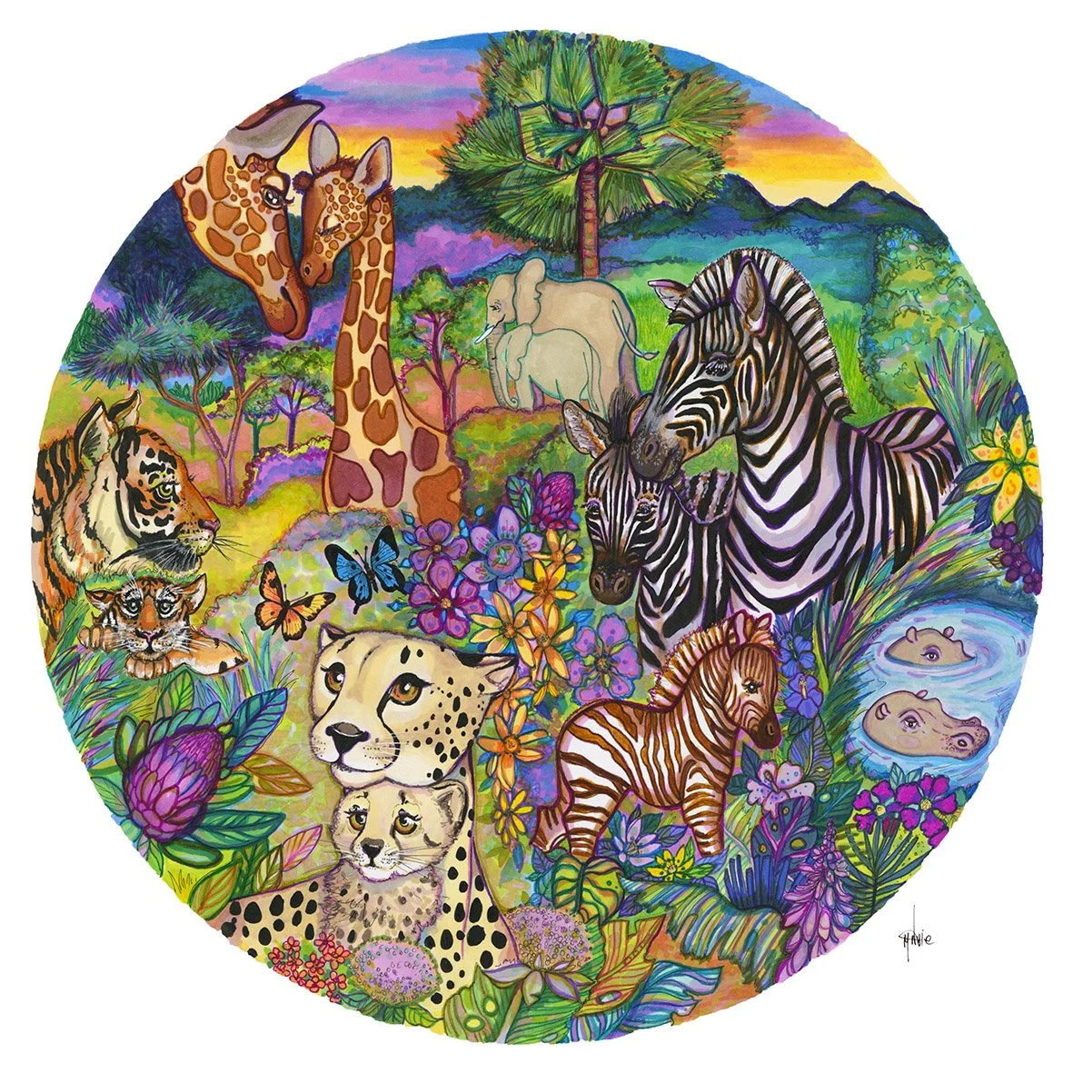 On Safari Giclée Print