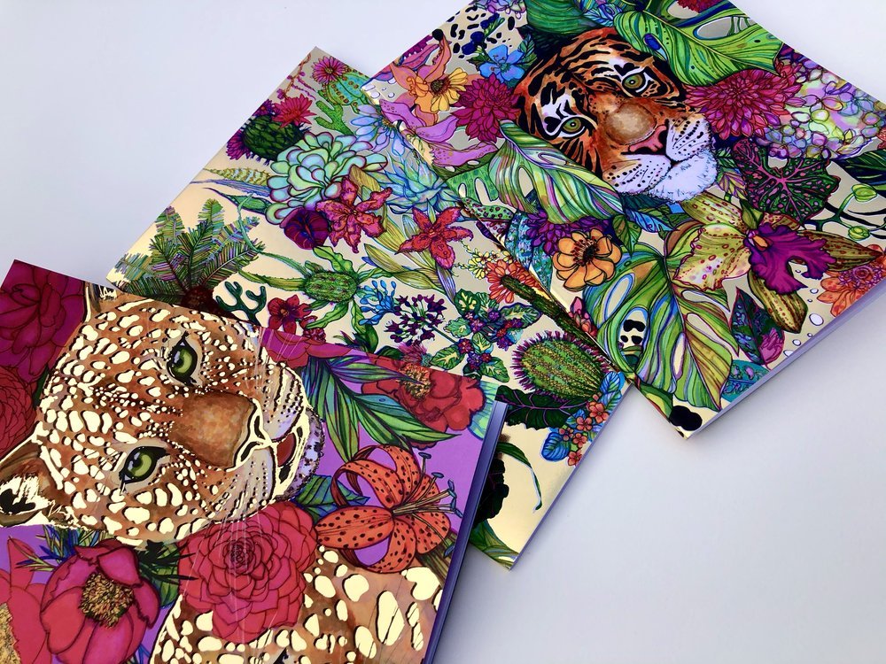 Leopard Gold Foil Notebooks by Marcella Wylie
