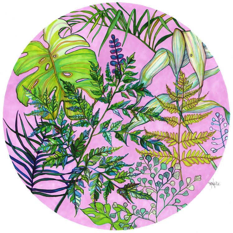 Ferns and Monstera by Marcella Wylie 