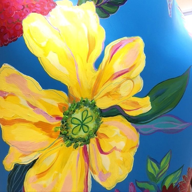 Marcella Wylie painted peony for Wild In Art and their Gratitude Exhibition 