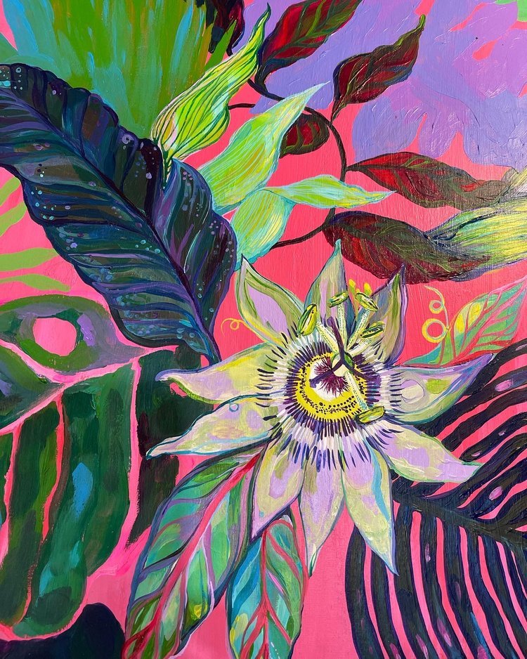 Passion fruit flower illustration by Marcella Wylie 