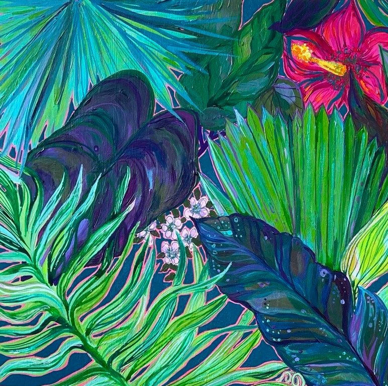 Palm leaves illustration by Marcella Wylie 