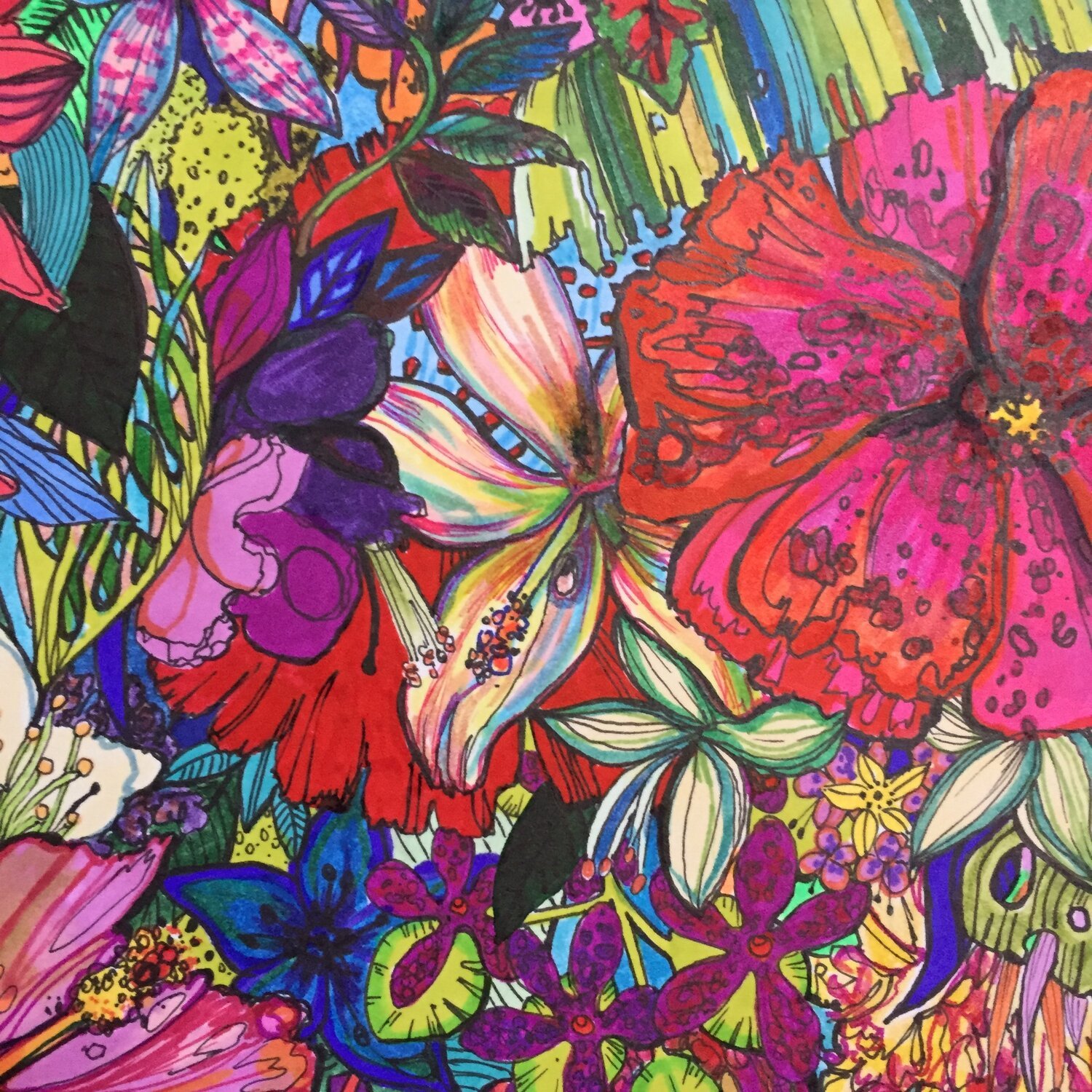 Heavily Detailed Floral Pattern Illustration by Marcella Wylie 