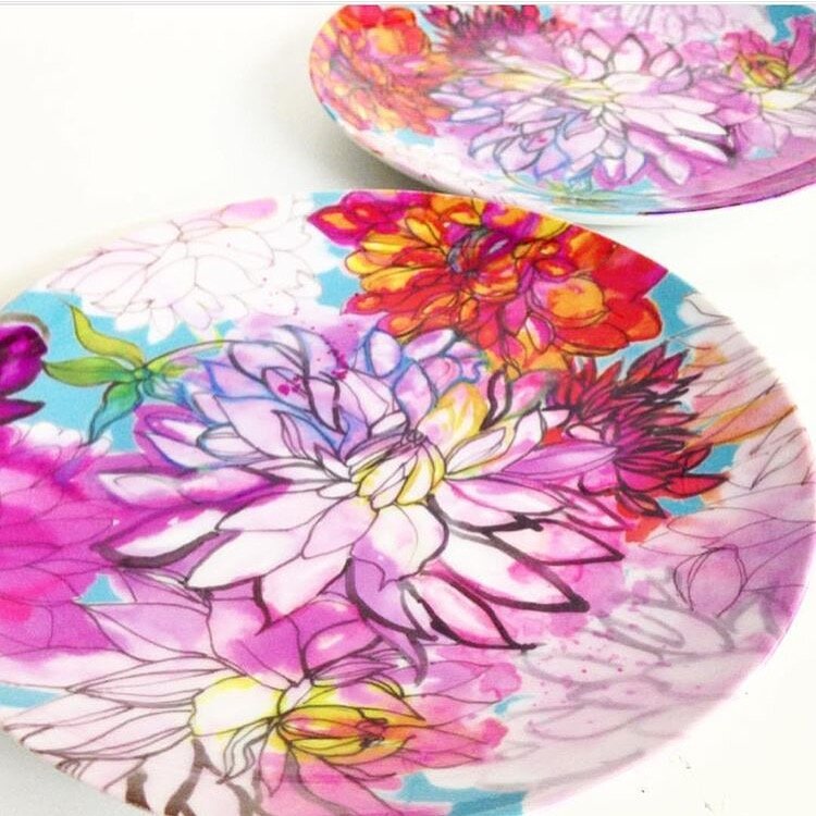 Garden of Dahlias Homeware Set by Marcella Wylie 