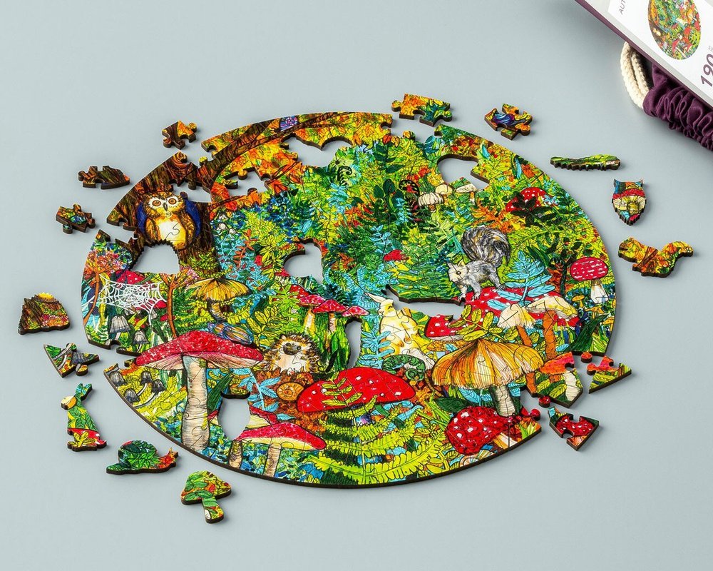 Autumn Forest Jigsaw Puzzle for Wentworth Puzzles by Botanical Illustrator Marcella Wylie.jpg