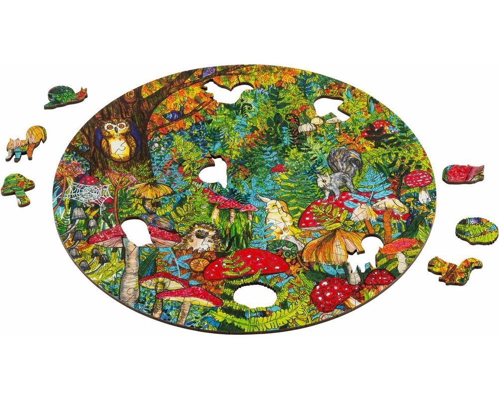 Wentworth Jigsaw Puzzle of Autumn Forest Illustration by Botanical Illustrator Marcella Wylie.jpg