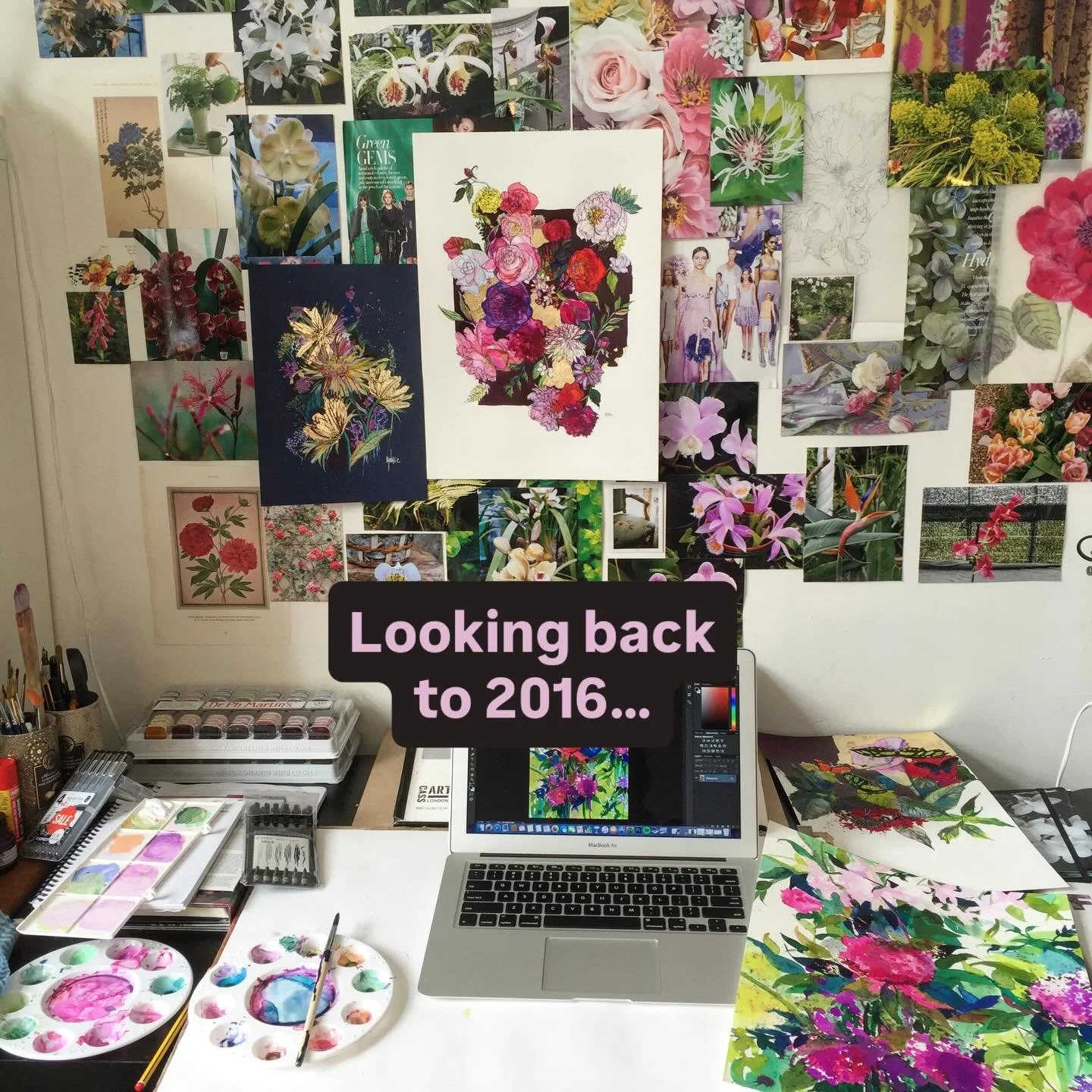 Looking back to 2016 ✨

Things were a bit different. I shared a brilliant little artist studio and painted lots!

I went to markets and sold a small product range that included cushions and wash bags (kind of like the idea of bringing back wash bags 