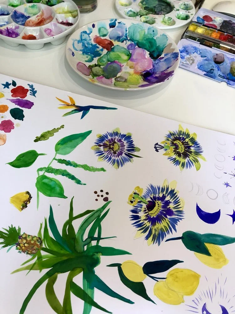 Pineapple Illustration Colourful Botanical Illustration by Marcella Wylie.jpg