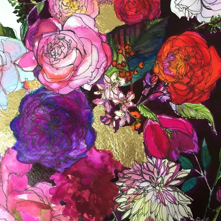 Sundown Blaze Colourful Botanical Illustration by Marcella Wylie.jpg