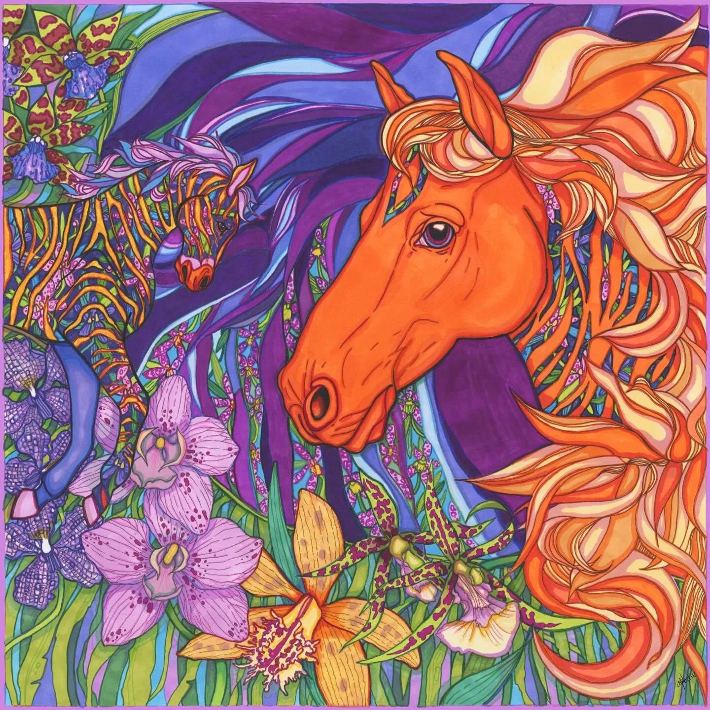 🎊 We are now in the Year of the Fire Horse 🐎 🔥 

A perfect excuse to draw one of my favourite animals &hearts;️

In the Chinese zodiac, the horse is known for its vitality and confidence. Qualities which may be fuelled even more by the fire elemen