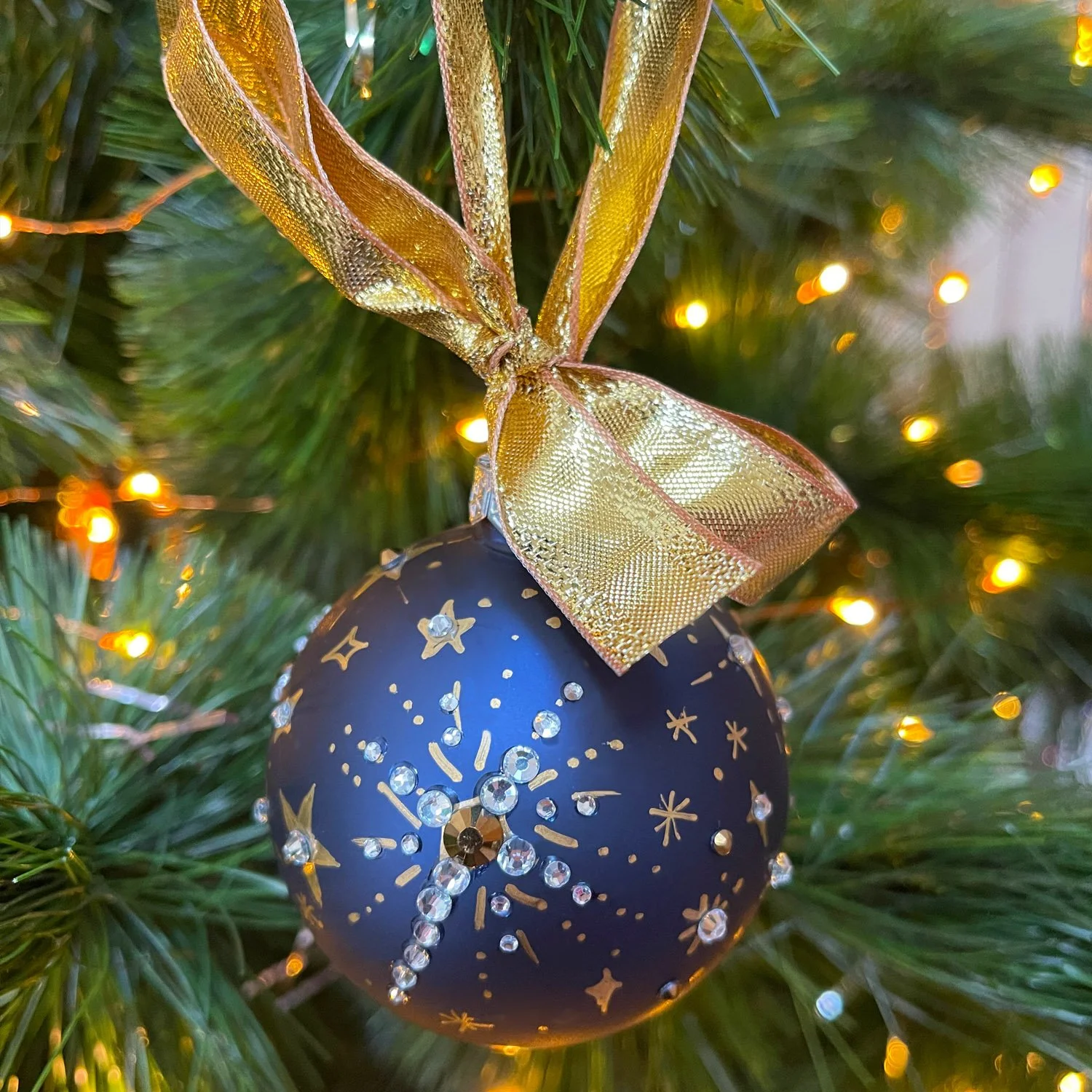 Hand Painted Celestial Christmas Bauble by Marcella Wylie image 2.jpg
