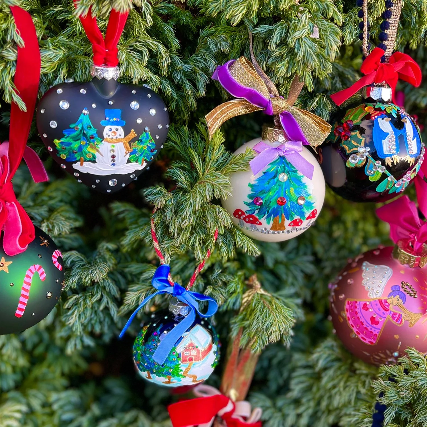 Hand Painted Christmas Baubles by Marcella Wylie.jpg