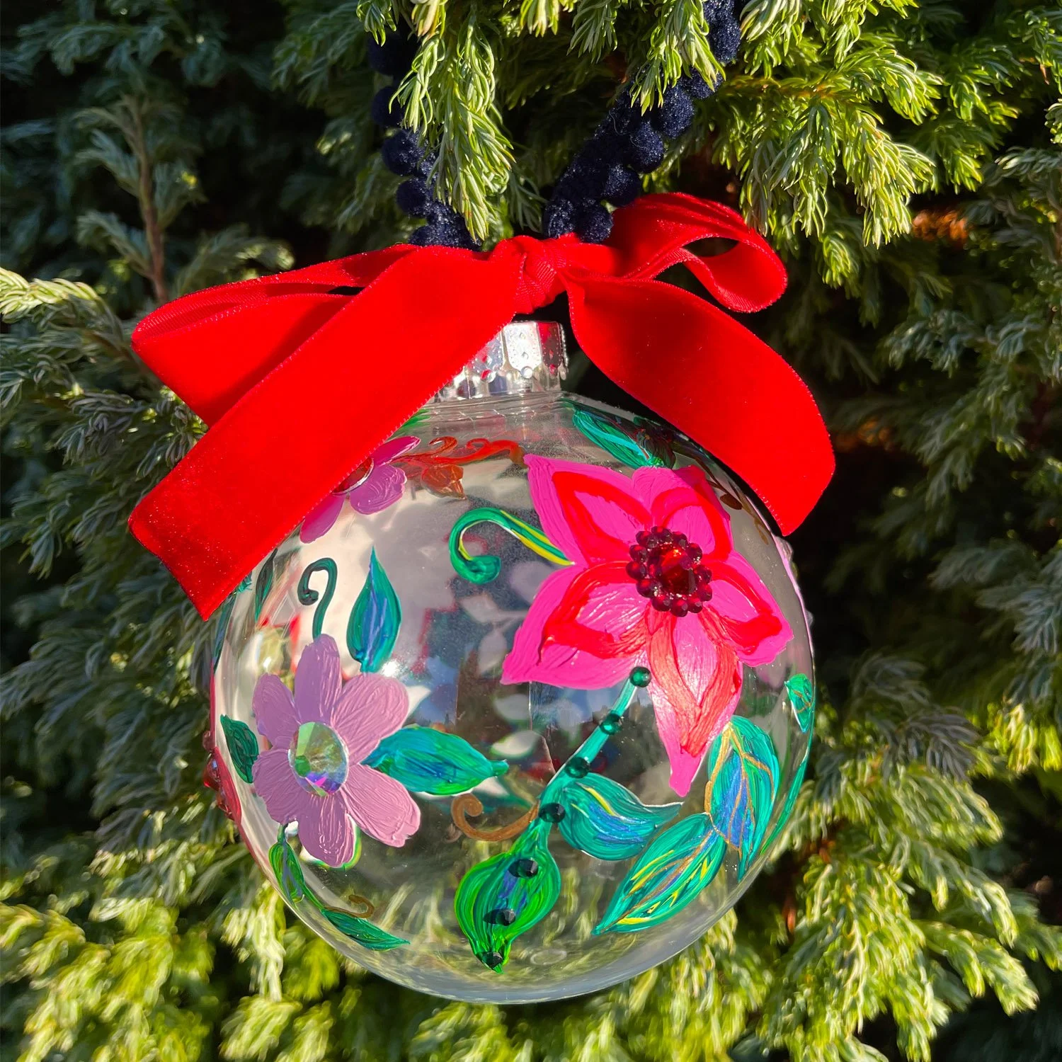 Hand Painted Floral Bauble by Marcella Wylie.jpg